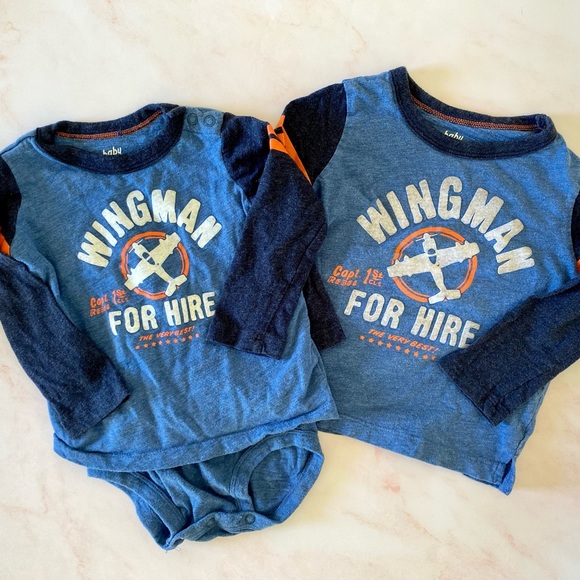 Baby Boy Slogan Long Sleeve Shirt Set | 12M, 2T - Picture 1 of 7